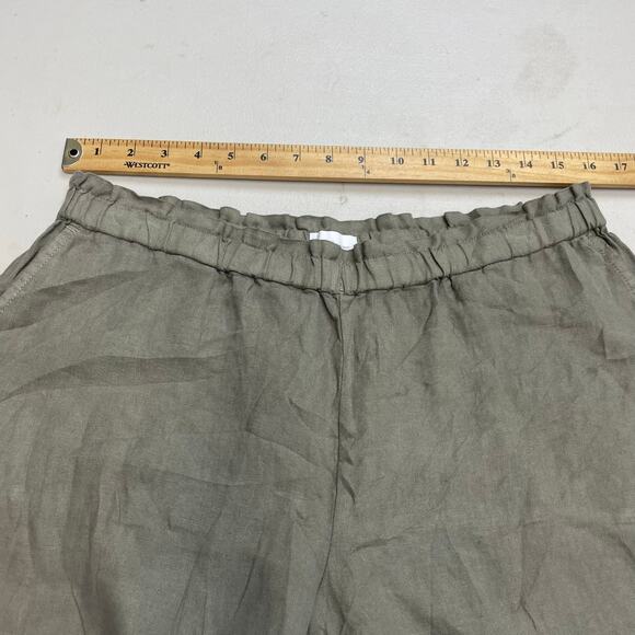 Purejill Garment Dyed Linen Olive Green Shorts Women's Medium NWT 100% Linen - Picture 9 of 12
